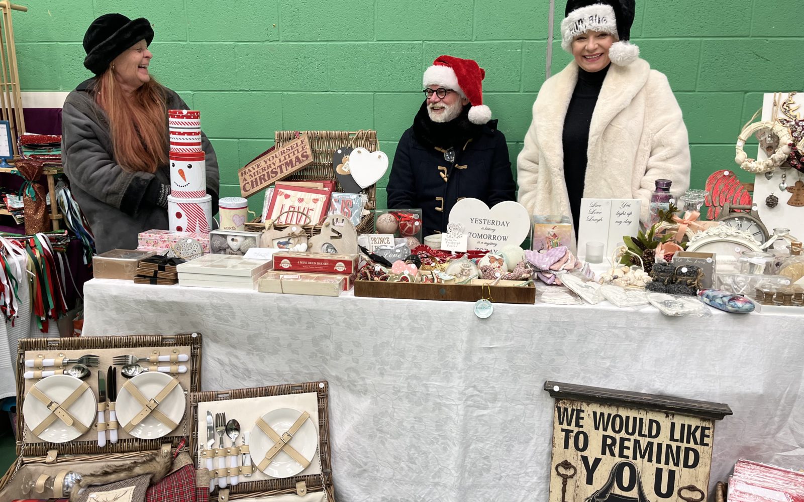 Stallholders selling bespoke gifts at Shrewsbury Prison Christmas Market