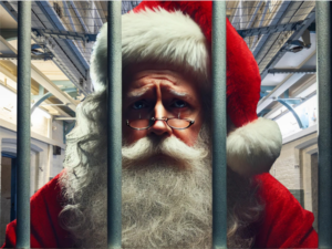 Santa behind bars at Shrewsbury Prison