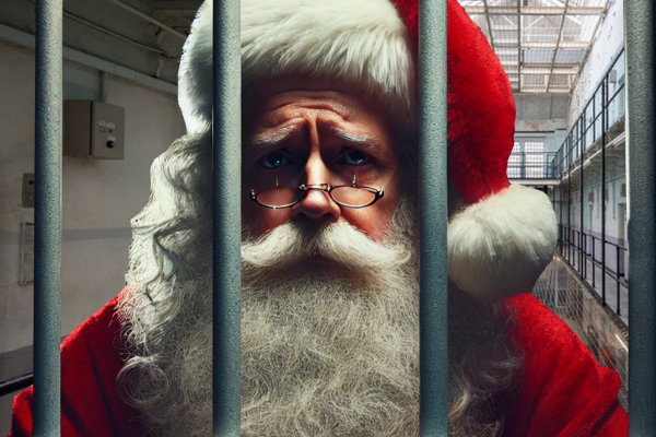 Santa behind bars at Shrewsbury Prison